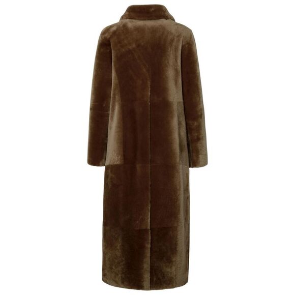 Blancha Long Brown Leather Fur Coat Women - Picture 3 of 3